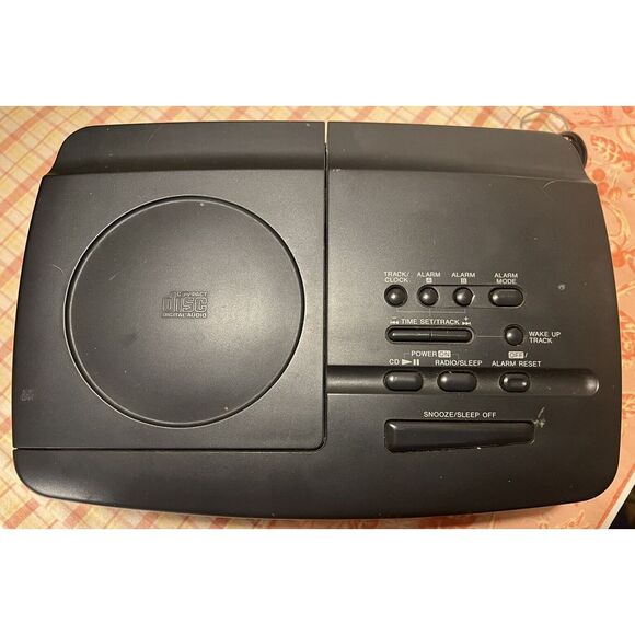 Sony CD Player Alarm Clock Radio ICF-CD810 Black Tested & Working 90s - Picture 2 of 6